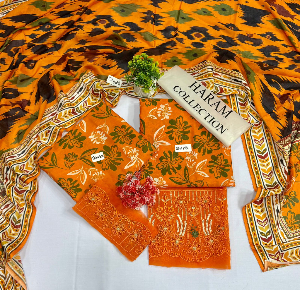 ORIGINAL BRAND HARAM COLLECTION  3PC DIGITAL PRINT LAWN 5 SUITS B
