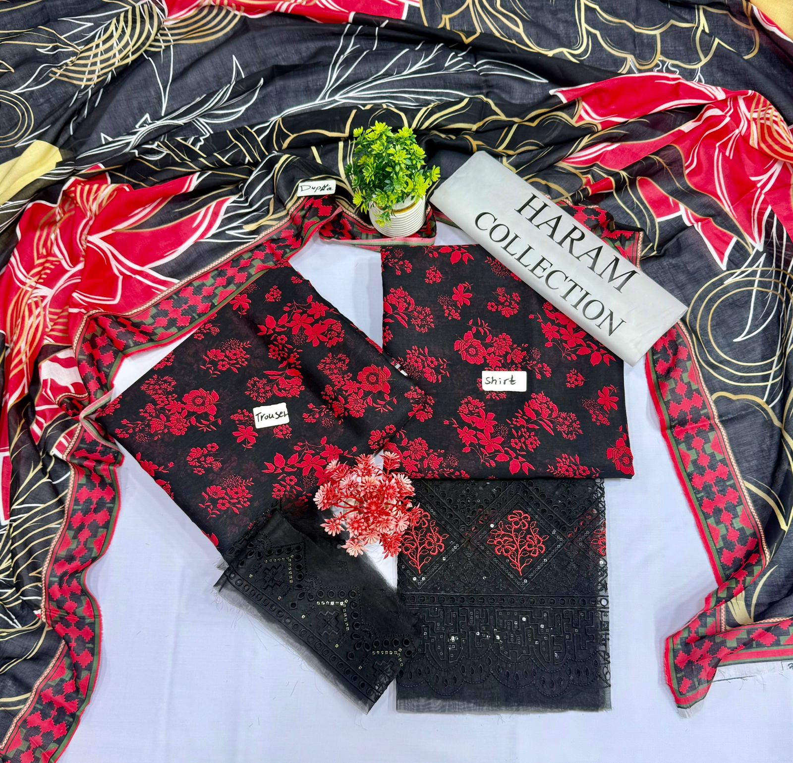 ORIGINAL BRAND HARAM COLLECTION  3PC DIGITAL PRINT LAWN 5 SUITS A
