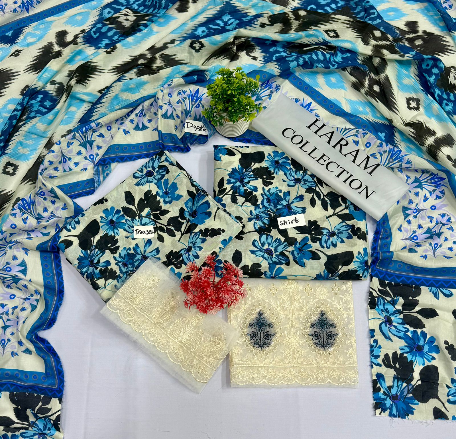 ORIGINAL BRAND HARAM COLLECTION  3PC DIGITAL PRINT LAWN 5 SUITS A
