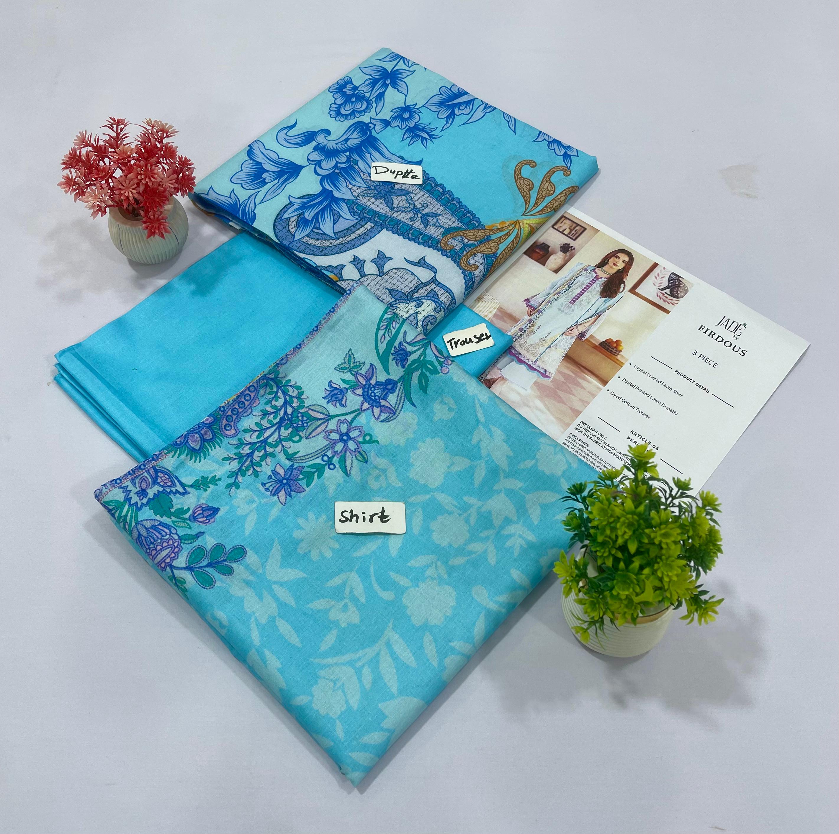 JADE BY FIRDOUS 3 PC LAWN 5 SUITS B