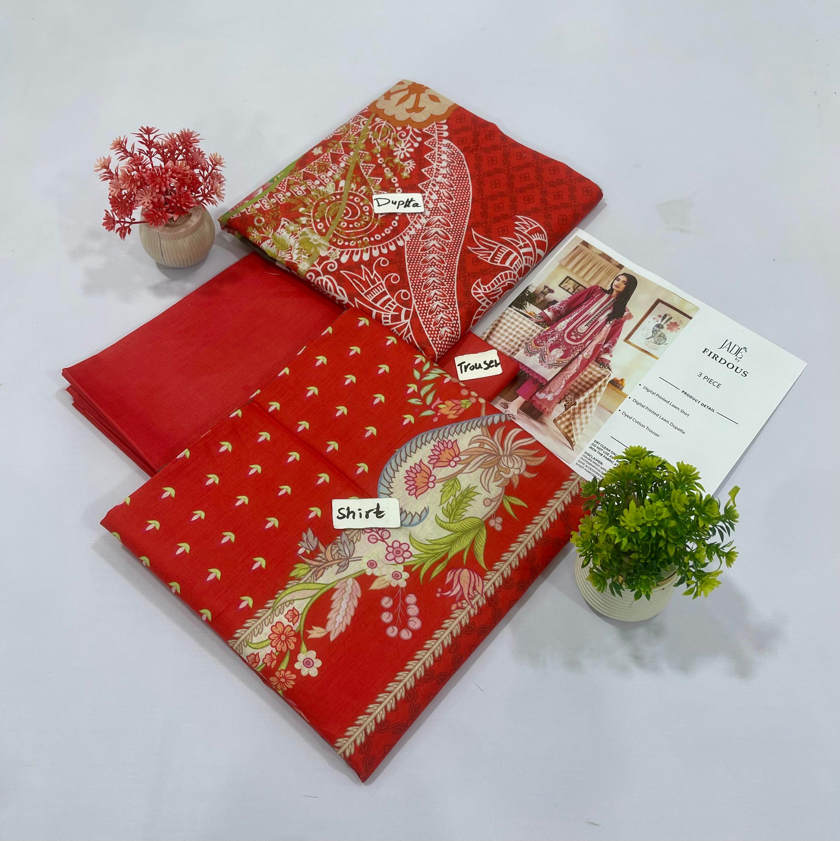 JADE BY FIRDOUS 3 PC LAWN 5 SUITS B