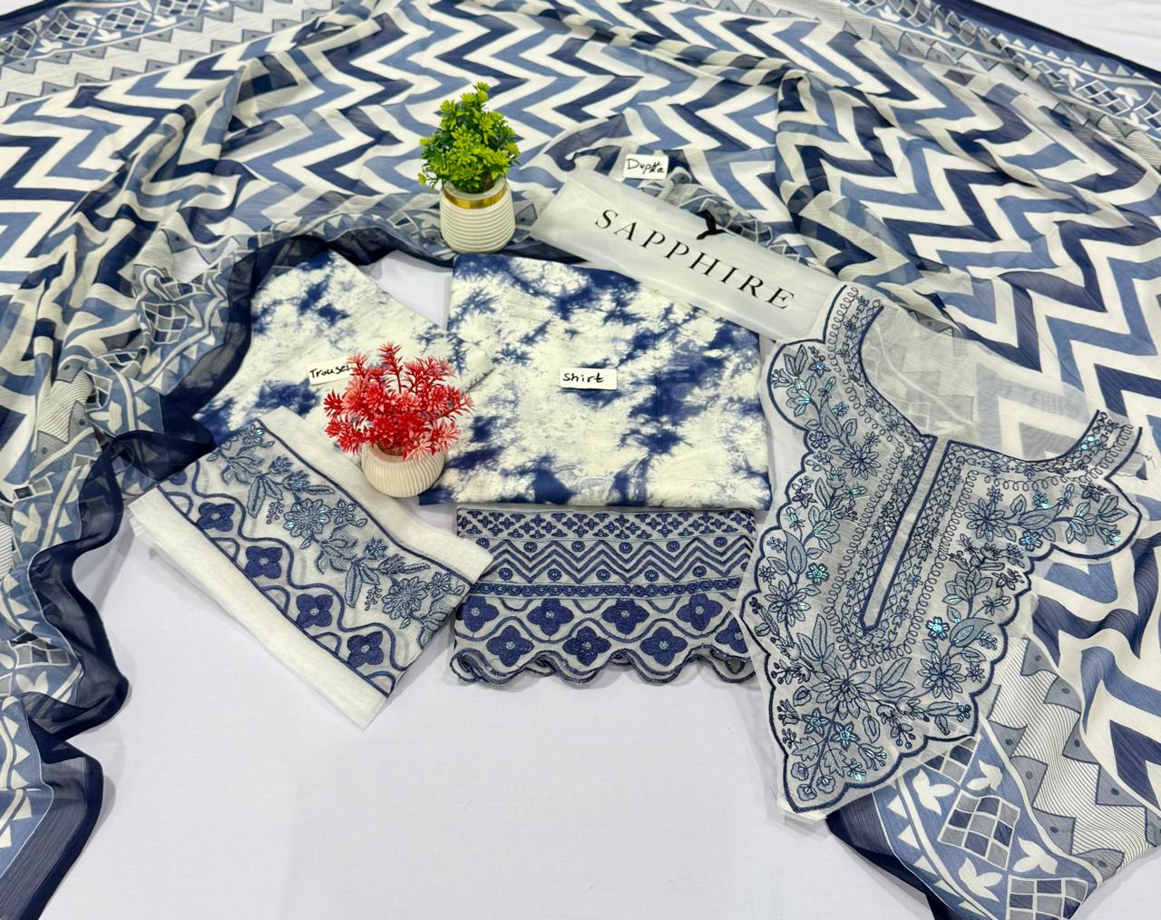 Mix Brand MARIA.B | ETHNIC | SAPPHIRE | 3 Pc Lawn 5 Suits A