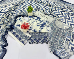 Mix Brand MARIA.B | ETHNIC | SAPPHIRE | 3 Pc Lawn 5 Suits A