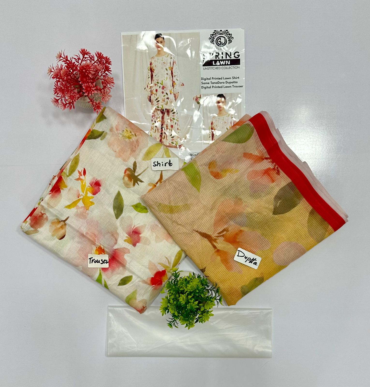 Gull Jee Mid Summer Cotton 3 Piece – Unstitched All Over Print 5 Suits A