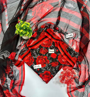 Bana Dora Bamber Dupatta All Over Linen 5 Suits A