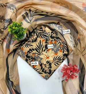 Bana Dora Bamber Dupatta All Over Linen 5 Suits B