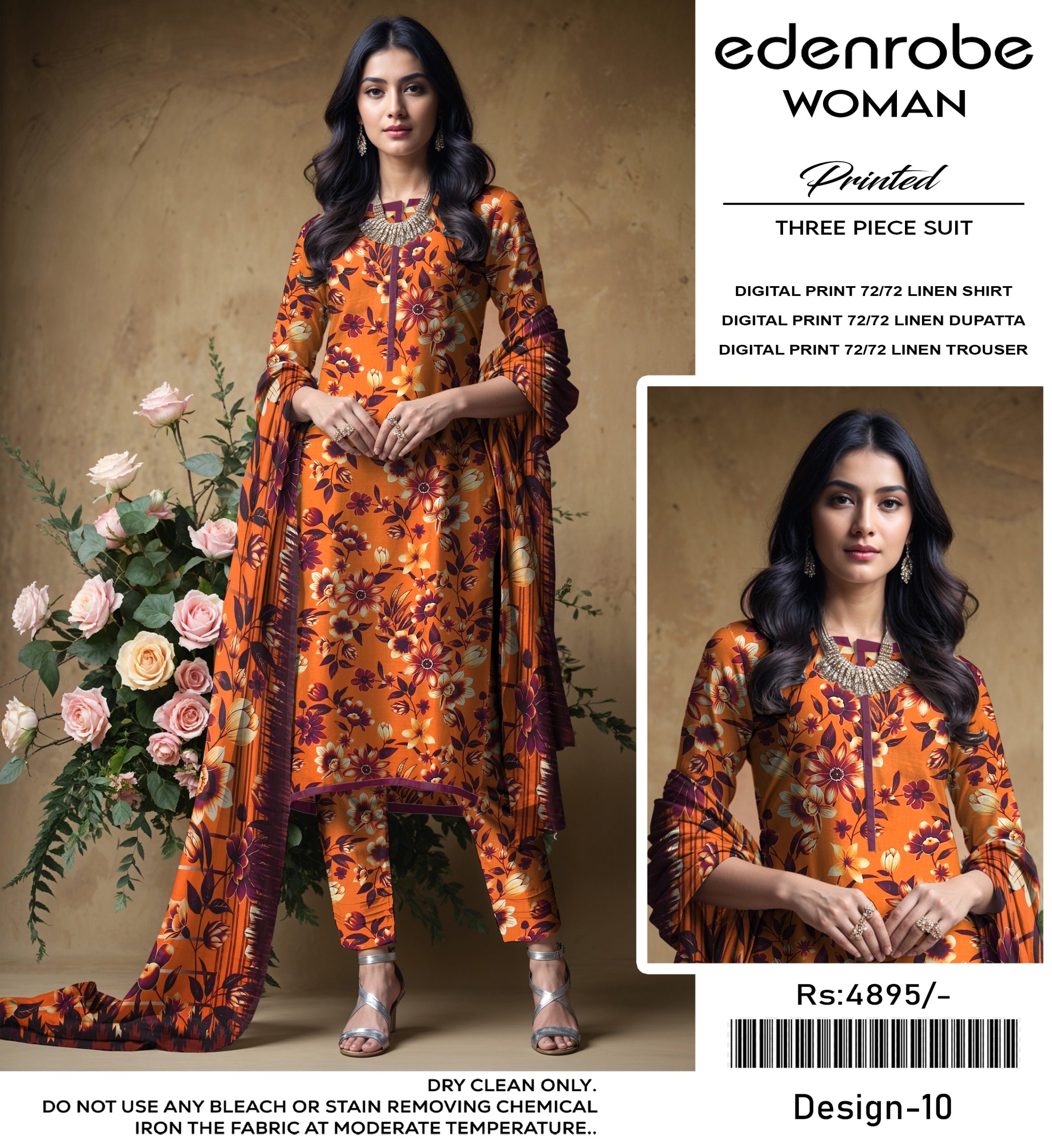 EDENROBE DIGITAL PRINT 72/72 LINEN 11 SUITS