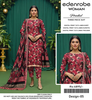EDENROBE DIGITAL PRINT 72/72 LINEN 11 SUITS