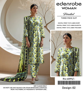 EDENROBE DIGITAL PRINT 72/72 LINEN 11 SUITS