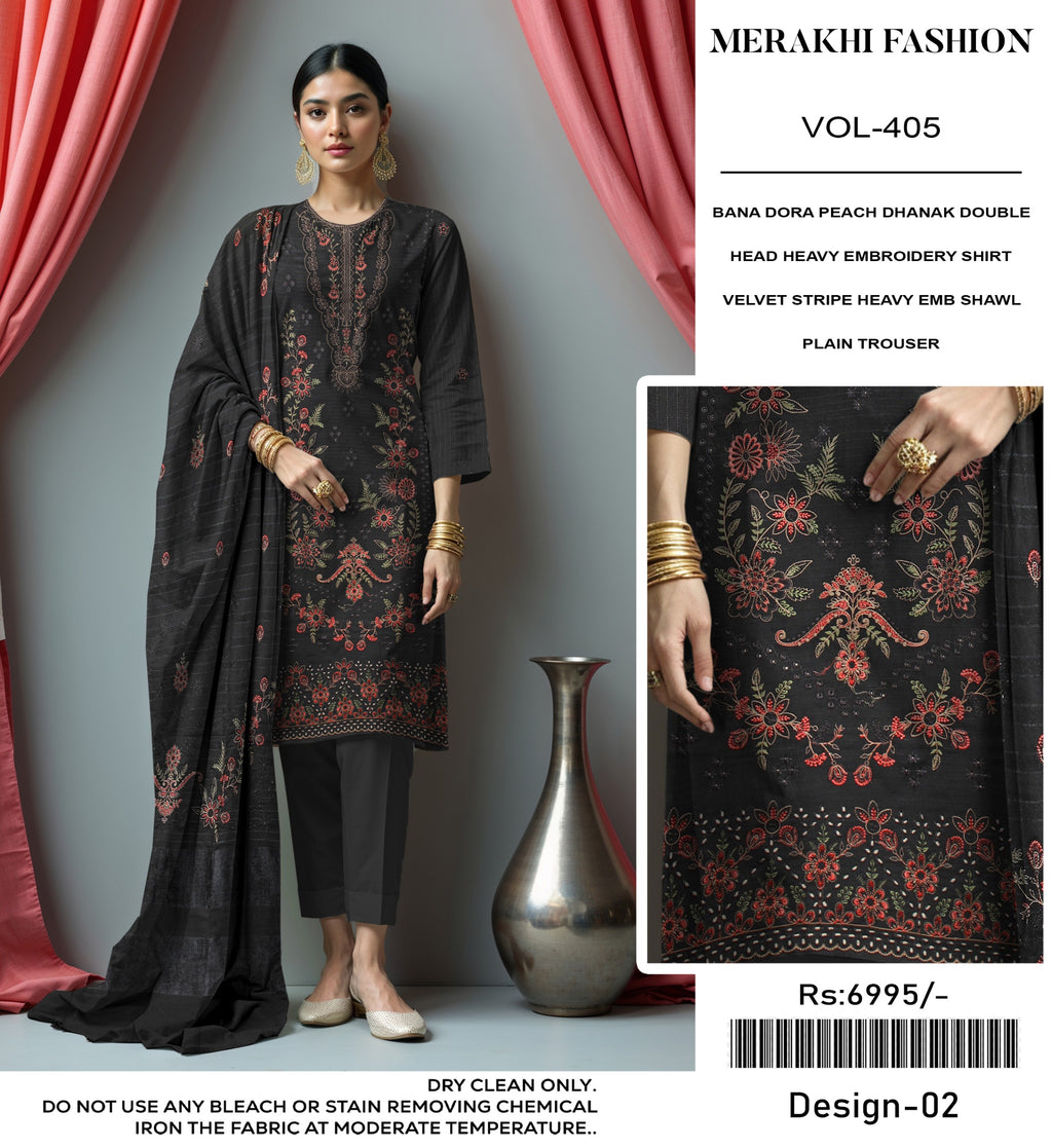 MERAKI FASHION VOL 405 LUXURY EMBROIDERED 4 SUITS A