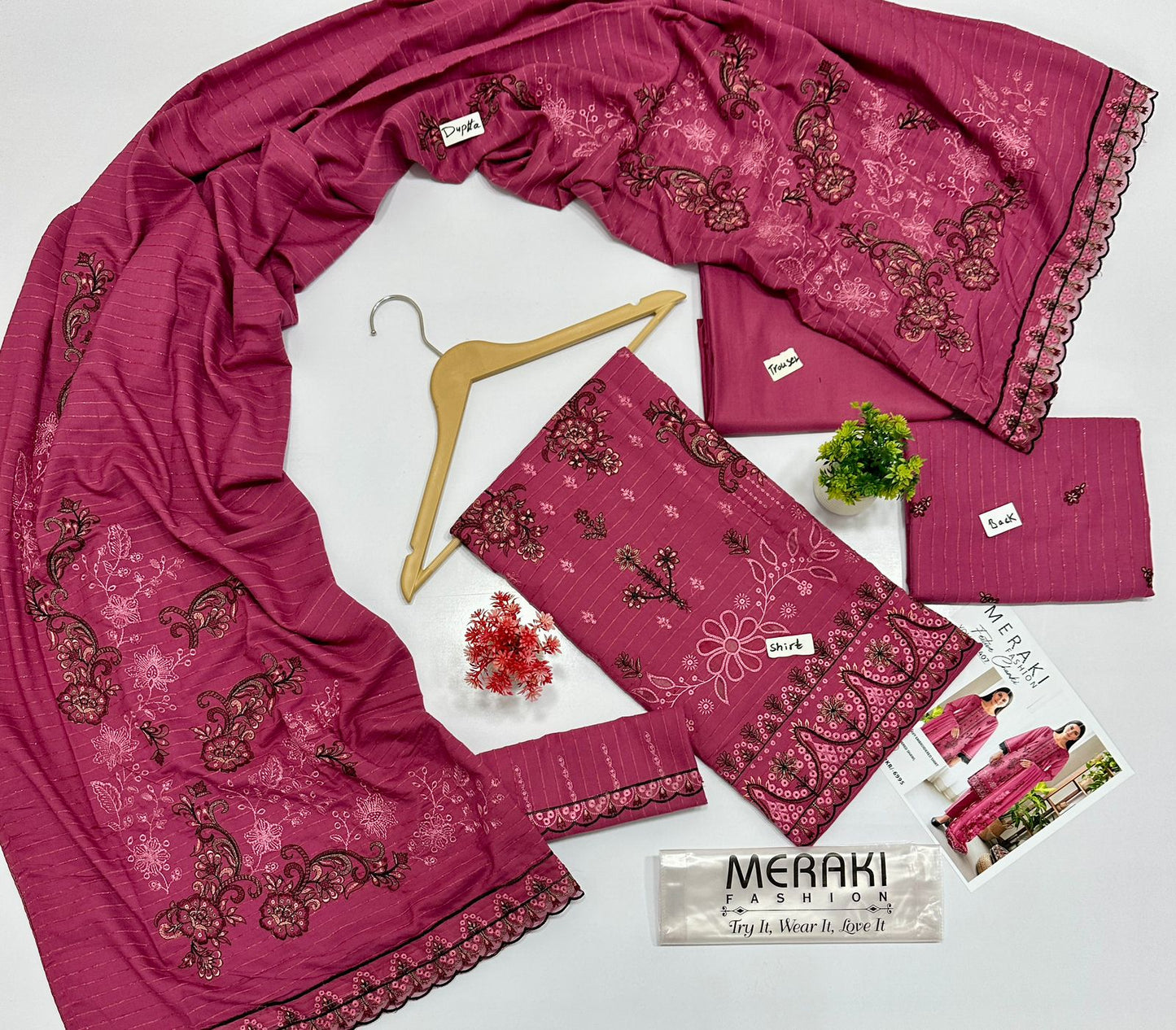 MERAKI FASHION VOL 407 CHAMKI PEACH WOOL (4 SUITS) B