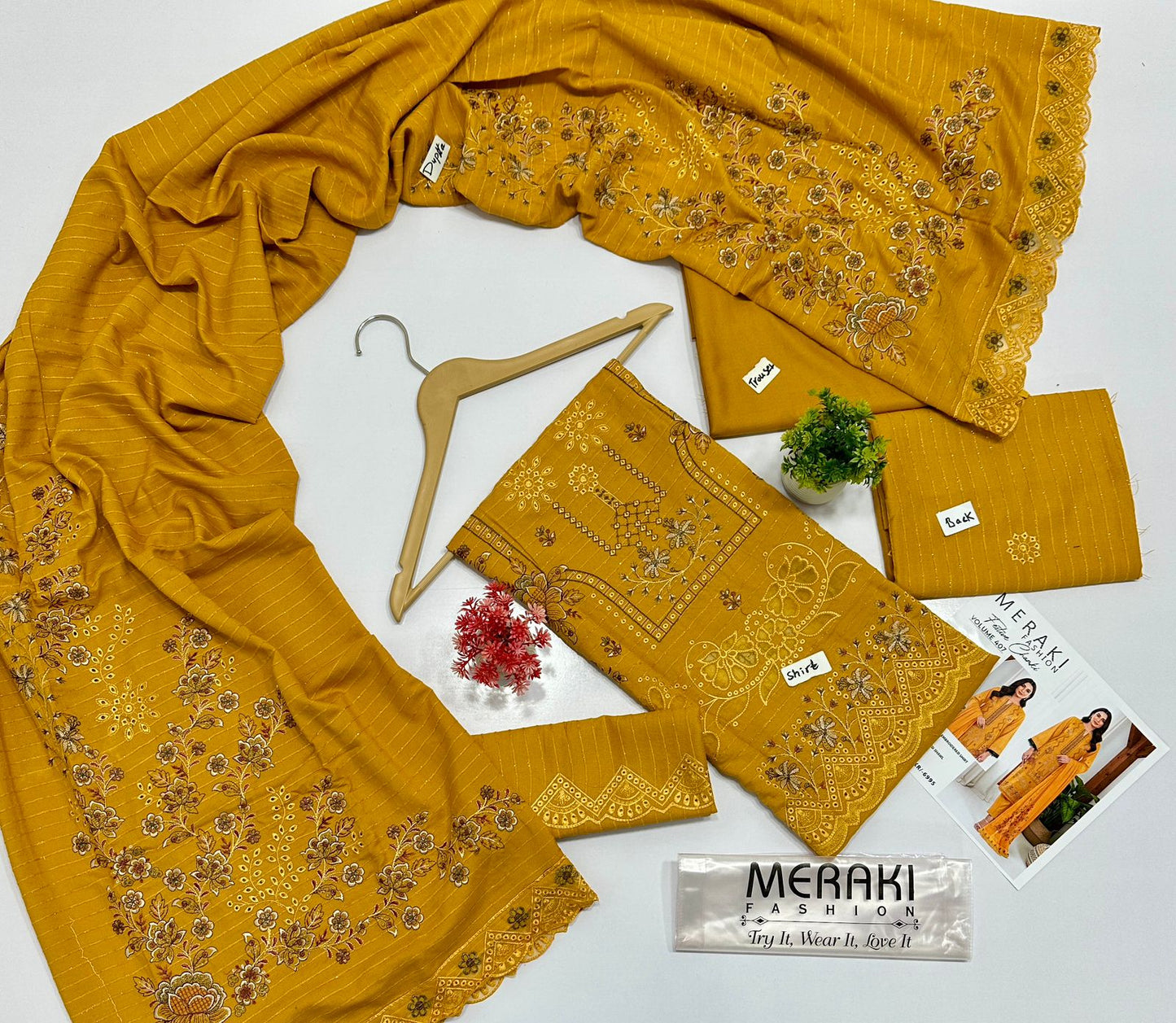 MERAKI FASHION VOL 407 CHAMKI PEACH WOOL (4 SUITS) B