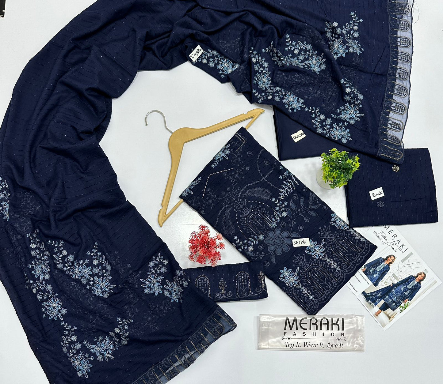 MERAKI FASHION VOL 407 CHAMKI PEACH WOOL (4 SUITS) B