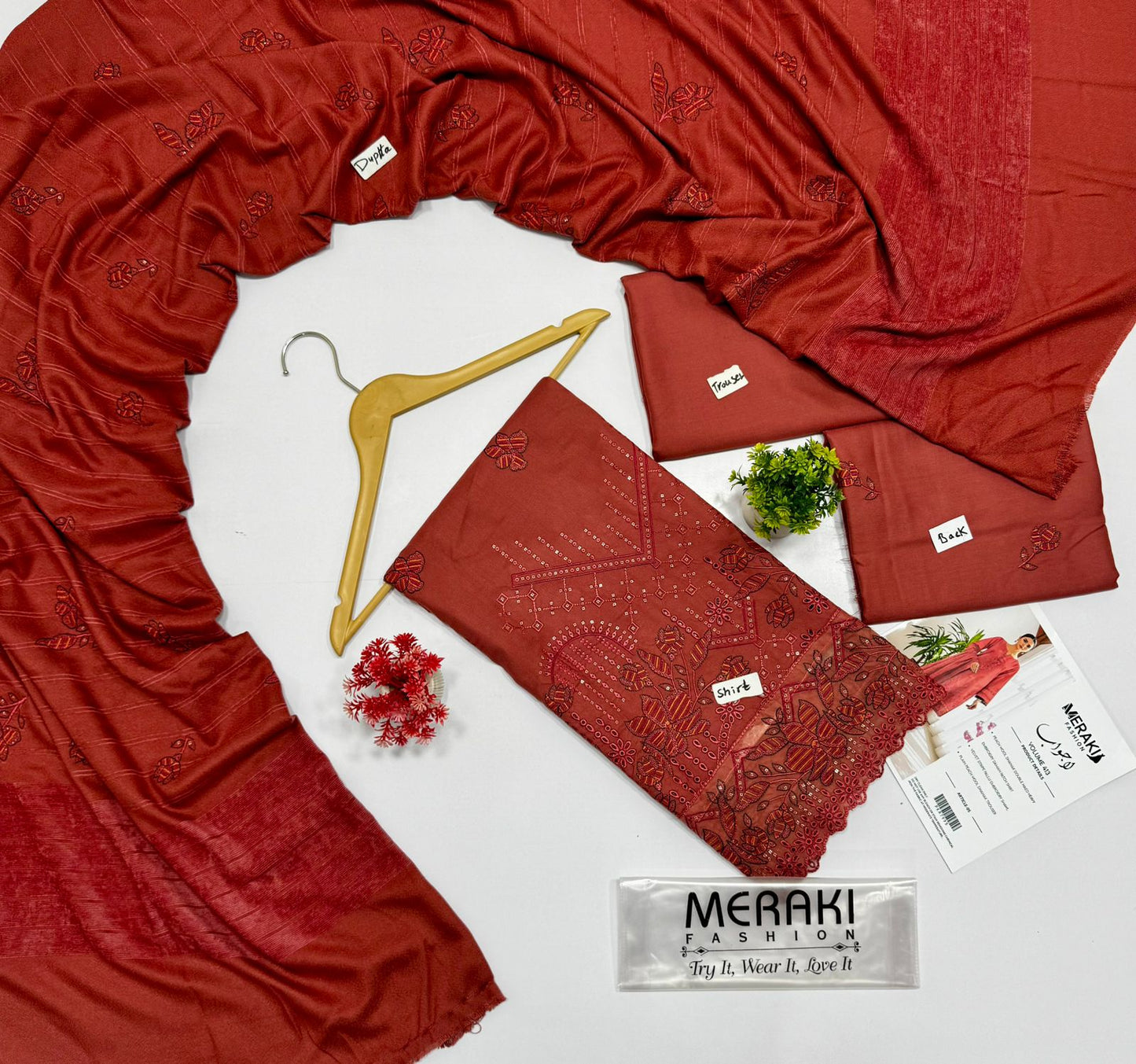 Meraki Fashion Vol 413 Peach Wool 4 Suits A