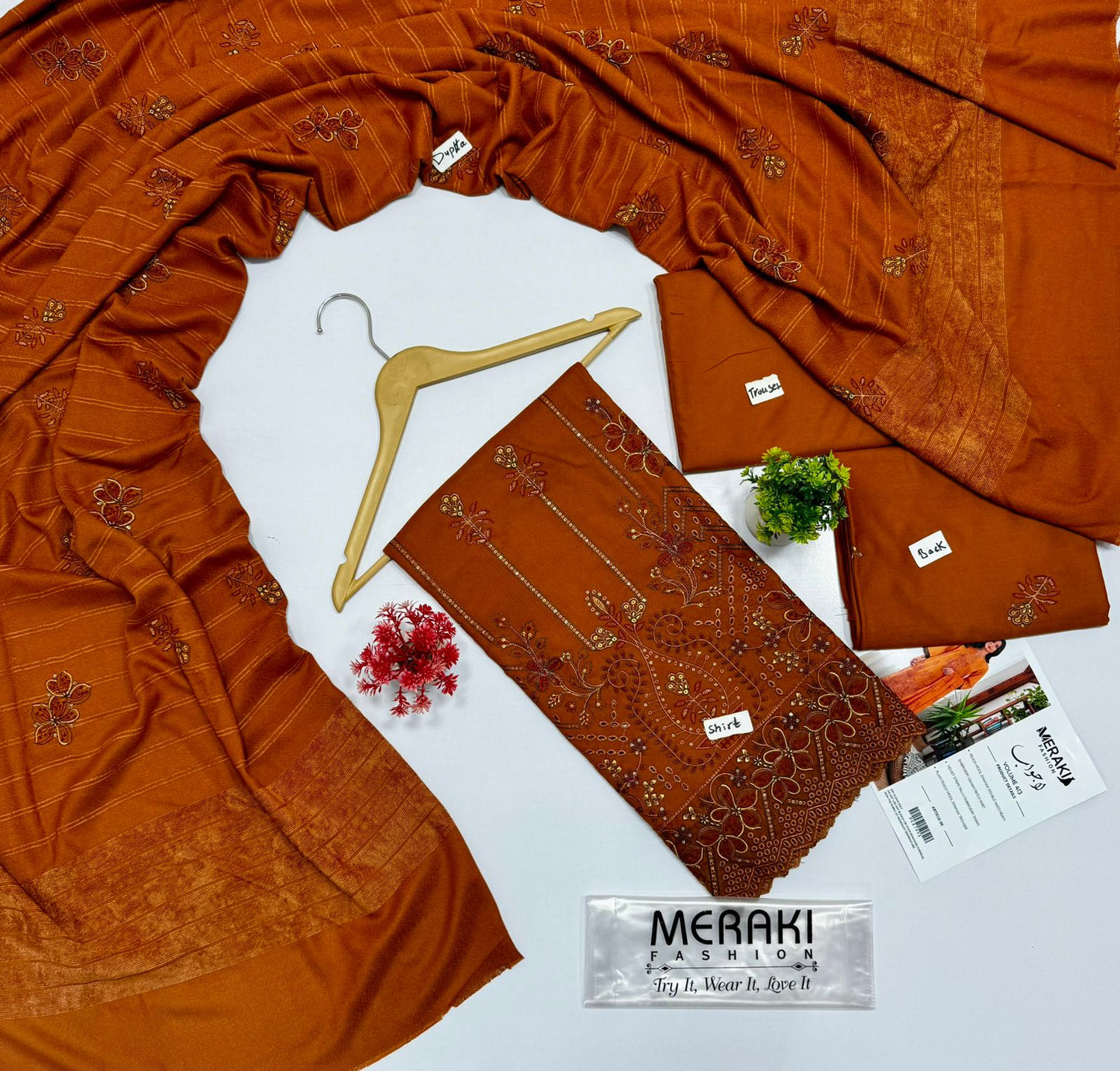 Meraki Fashion Vol 413 Peach Wool 4 Suits B