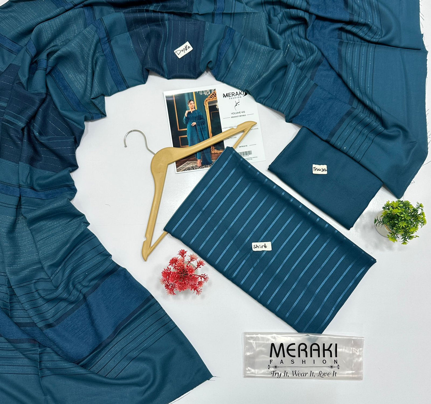 Meraki Fashion Vol 416 Peach Wool 4 Suits A