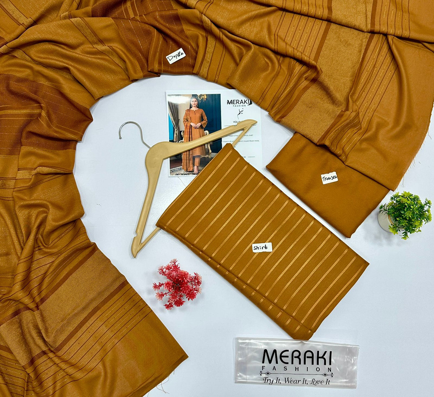 Meraki Fashion Vol 416 Peach Wool 4 Suits A