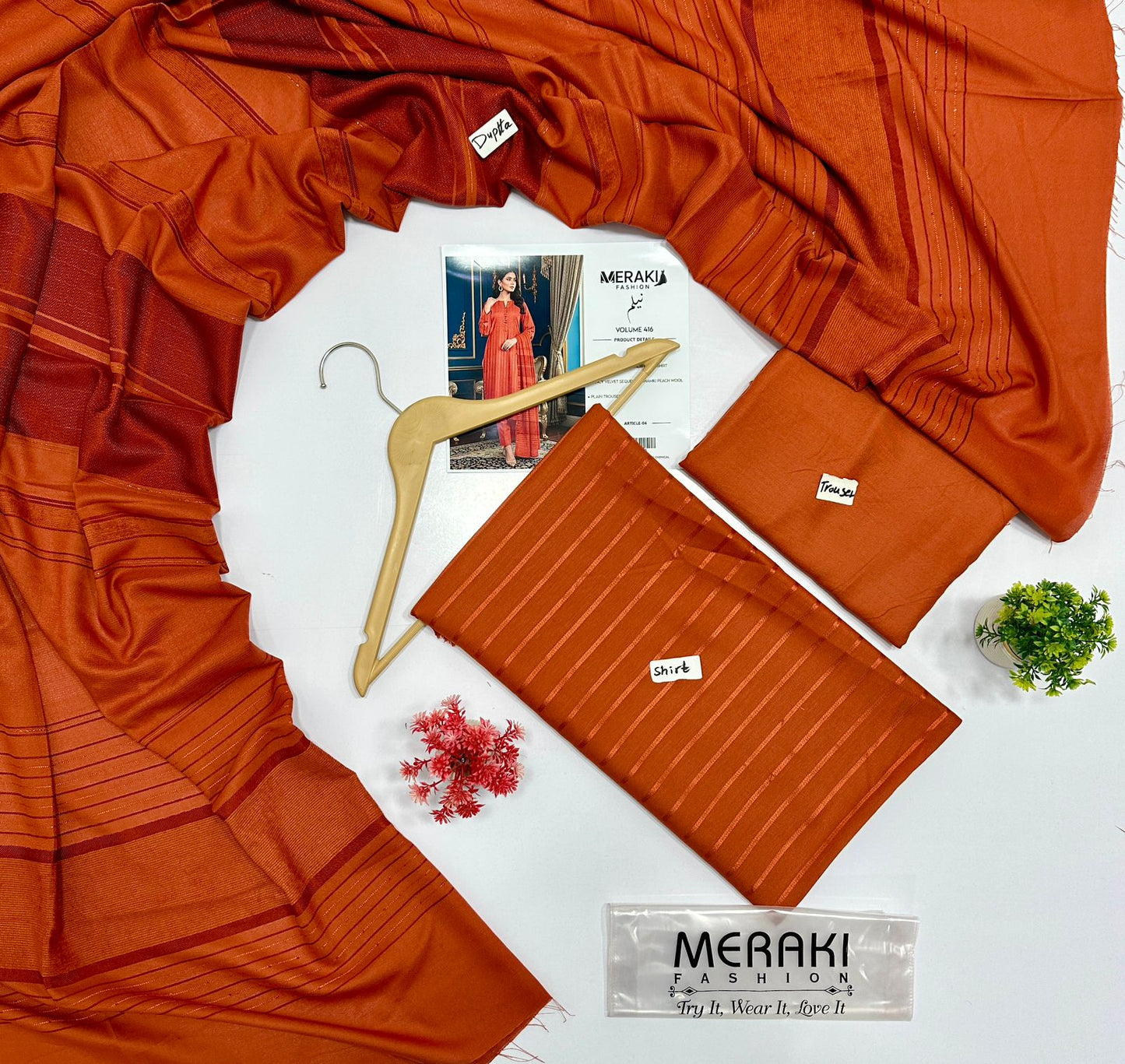 Meraki Fashion Vol 416 Peach Wool 4 Suits B