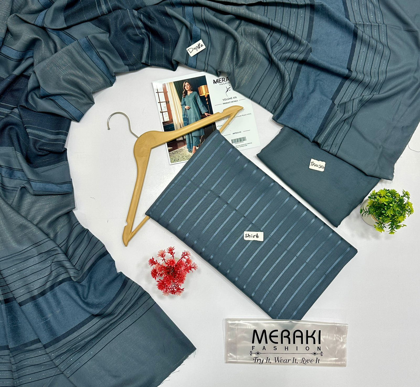 Meraki Fashion Vol 416 Peach Wool 4 Suits B