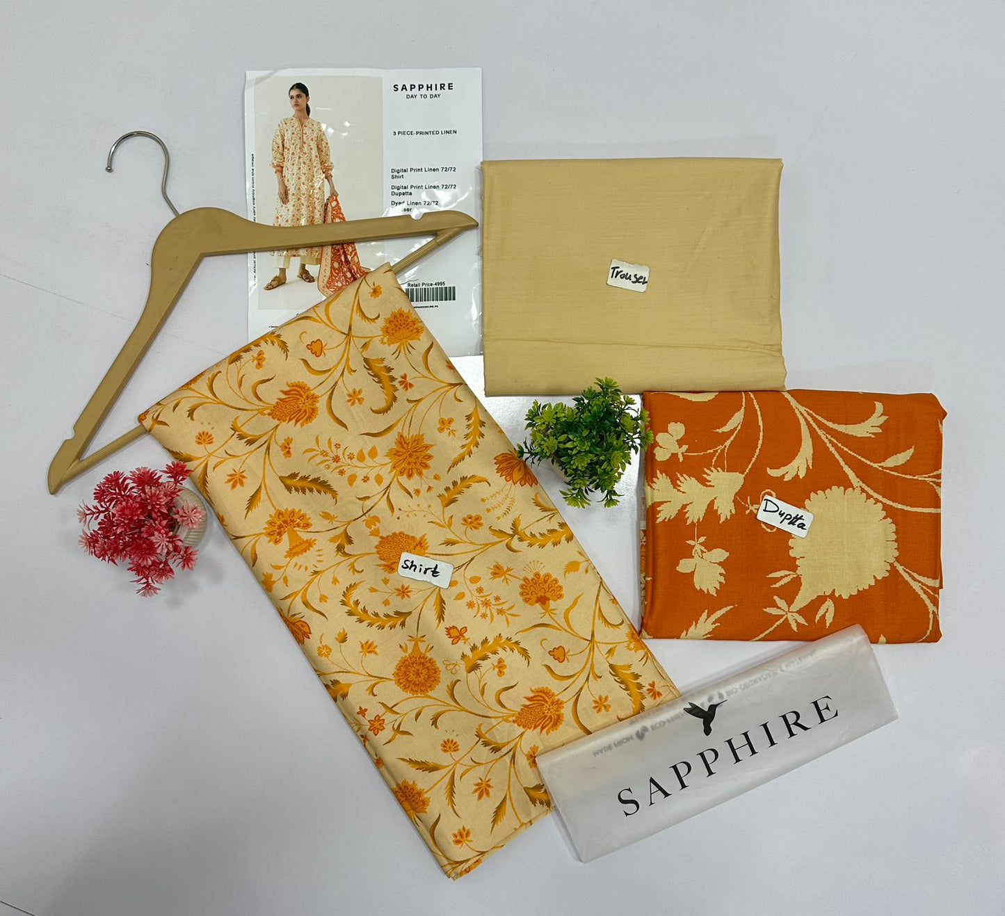 Sapphire Digital Printed 72/72 3Pc Linen (9 Suits)