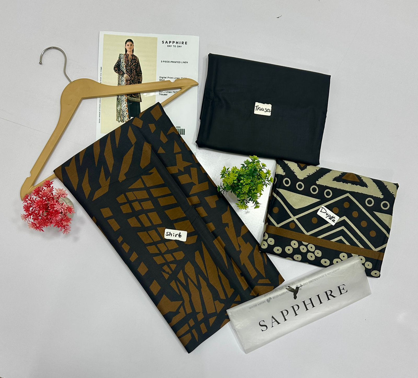 Sapphire Digital Printed 72/72 3Pc Linen (5 Suits) B