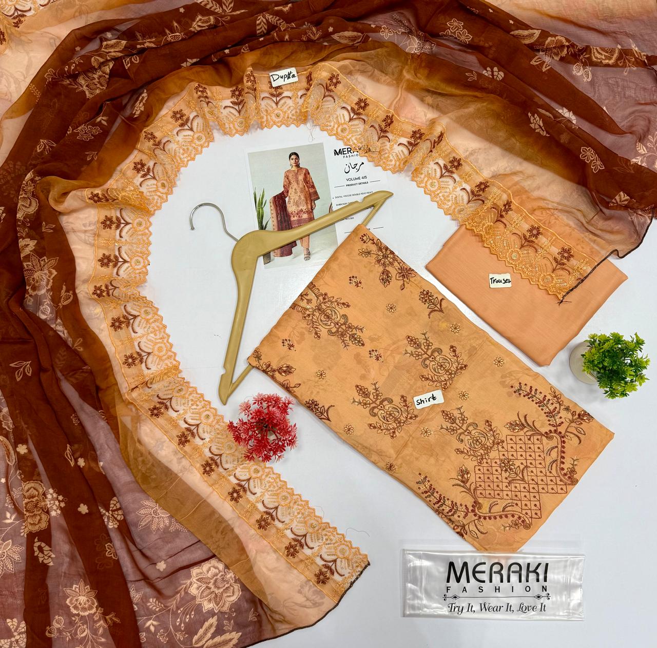 Meraki Fashion Vol 415 مرجان Digital Printed Viscose          ( 10 Suits)