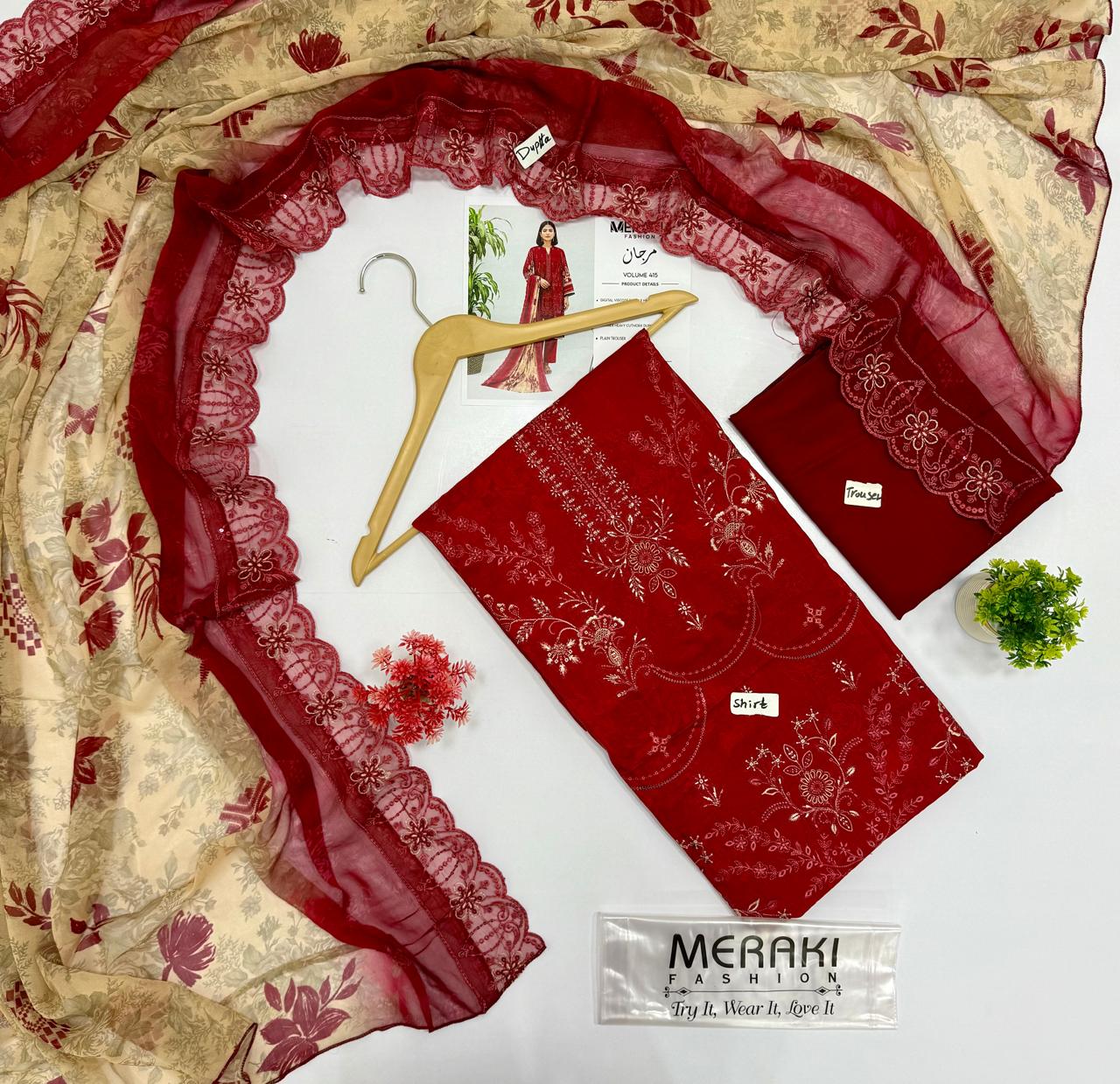Meraki Fashion Vol 415 مرجان Digital Printed Viscose          ( 10 Suits)