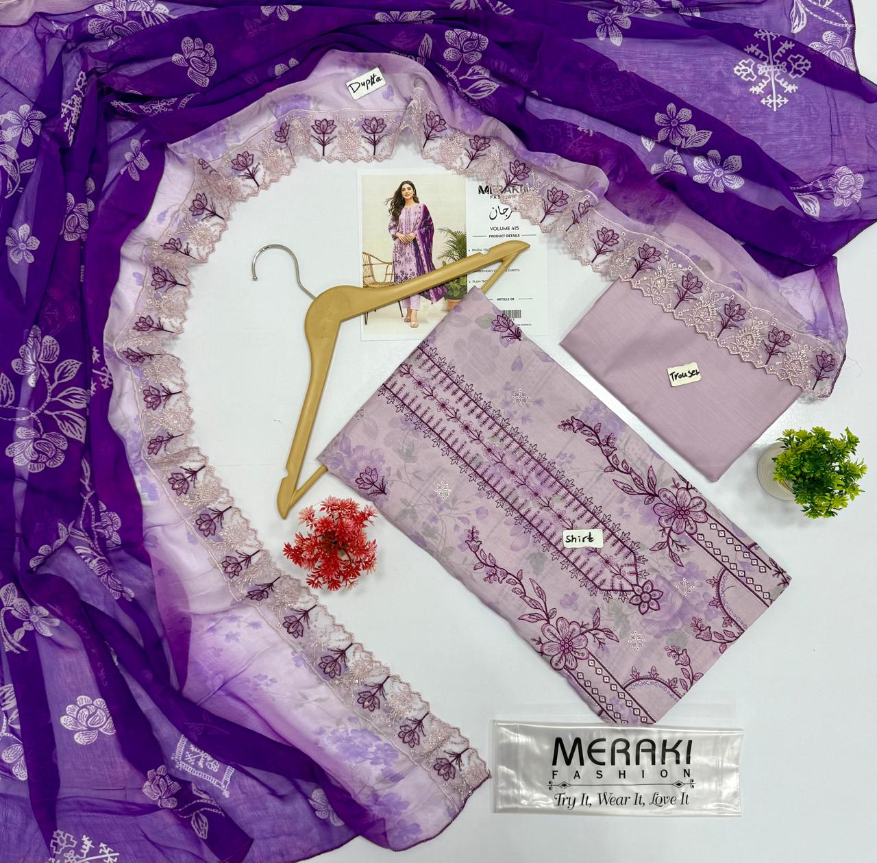 Meraki Fashion Vol 415 مرجان Digital Printed Viscose          ( 10 Suits)