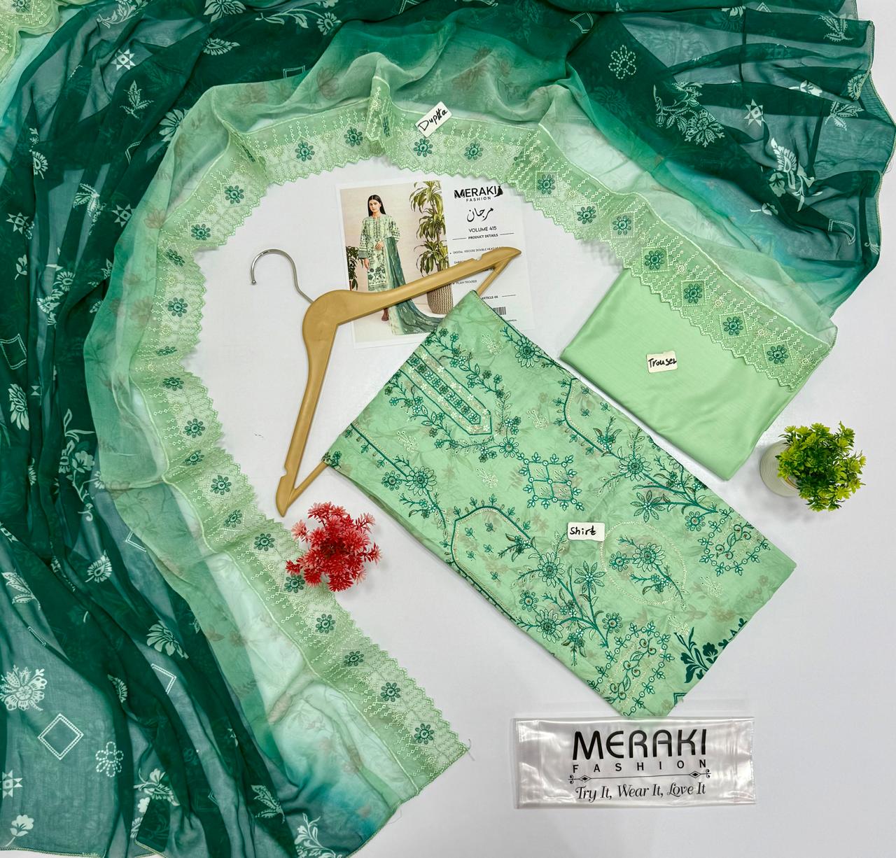 Meraki Fashion Vol 415 مرجان Digital Printed Viscose           ( 5 Suits) A