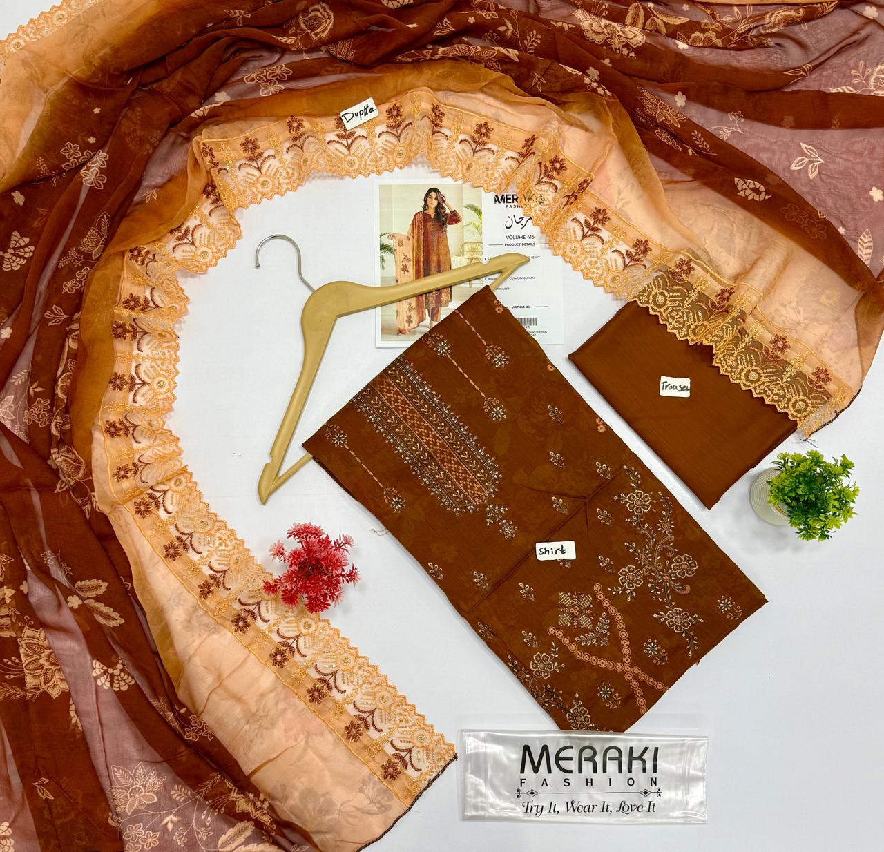 Meraki Fashion Vol 415 مرجان Digital Printed Viscose          ( 10 Suits)