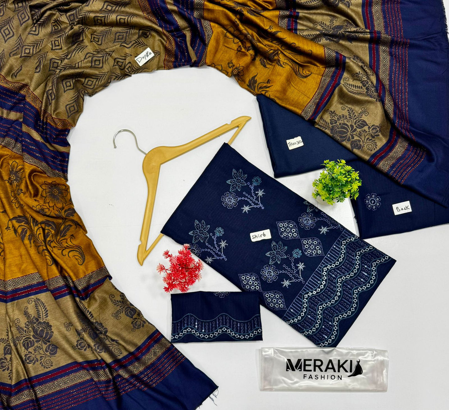 Meraki Fashion Vol 418 Bana Dora Peach Wool Dhanak 6 Suits