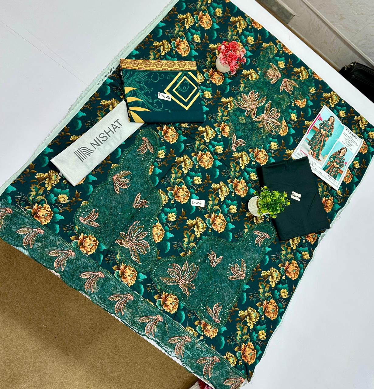 Nisha By Nishat English Bana Dora Linen 5 Suits A