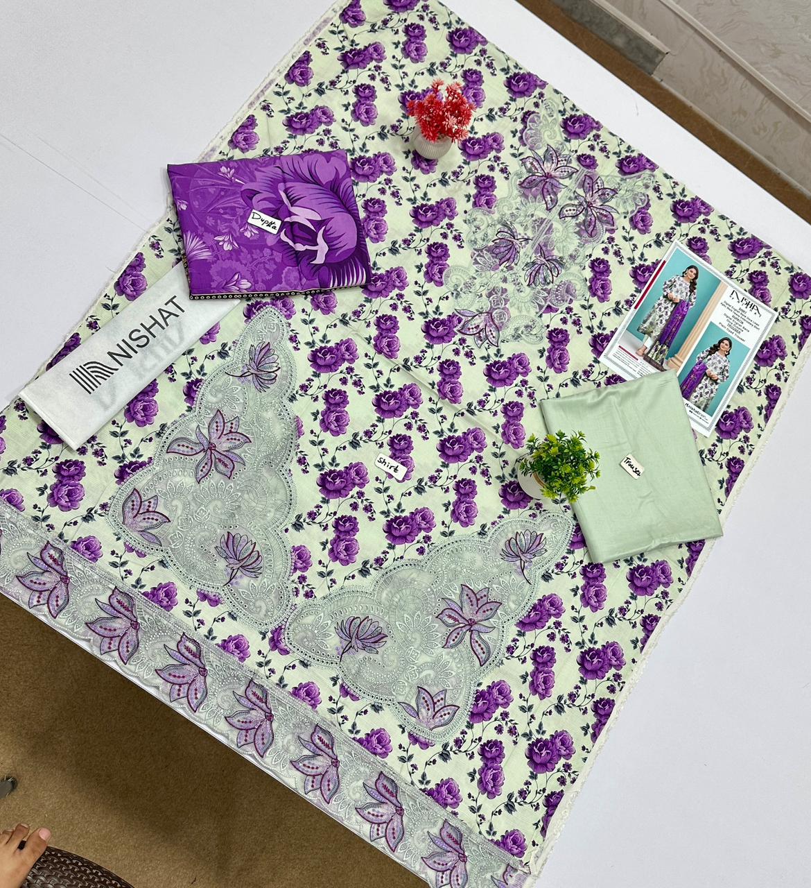 Nisha By Nishat English Bana Dora Linen 5 Suits A