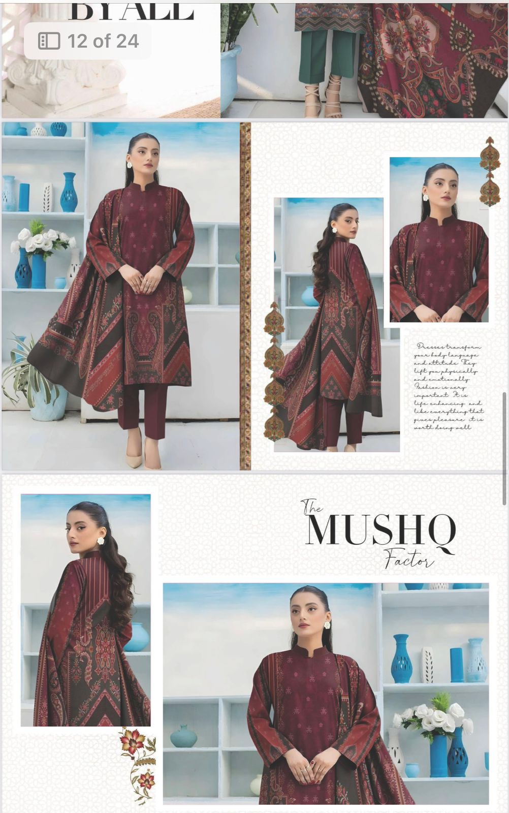 Original Brand BinNoor Fab 3 Pc Shamary  (10 Suits)