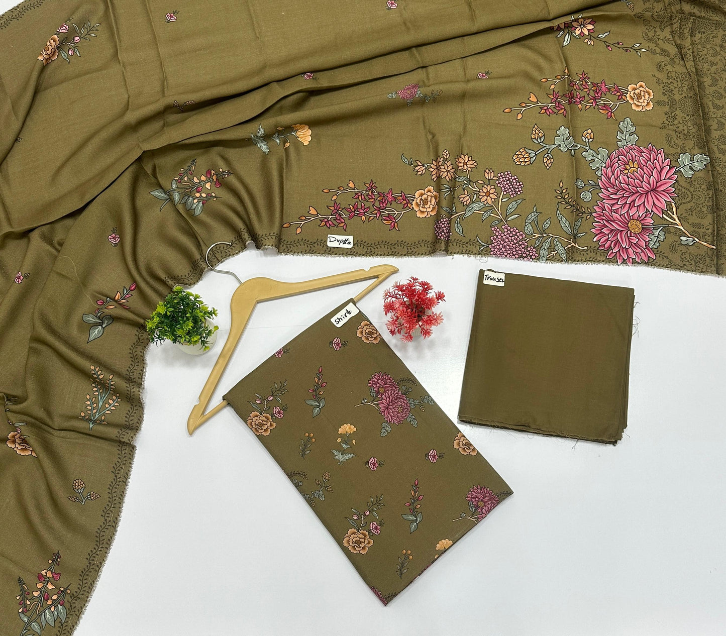 Leather Peach Chamki Digital Print  (6 Suits)