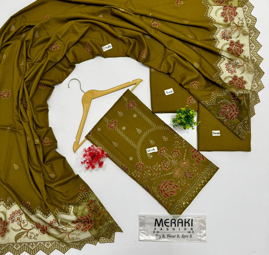 Meraki Fashion Vol 424 Chamki Peace wool (4 Suits) B