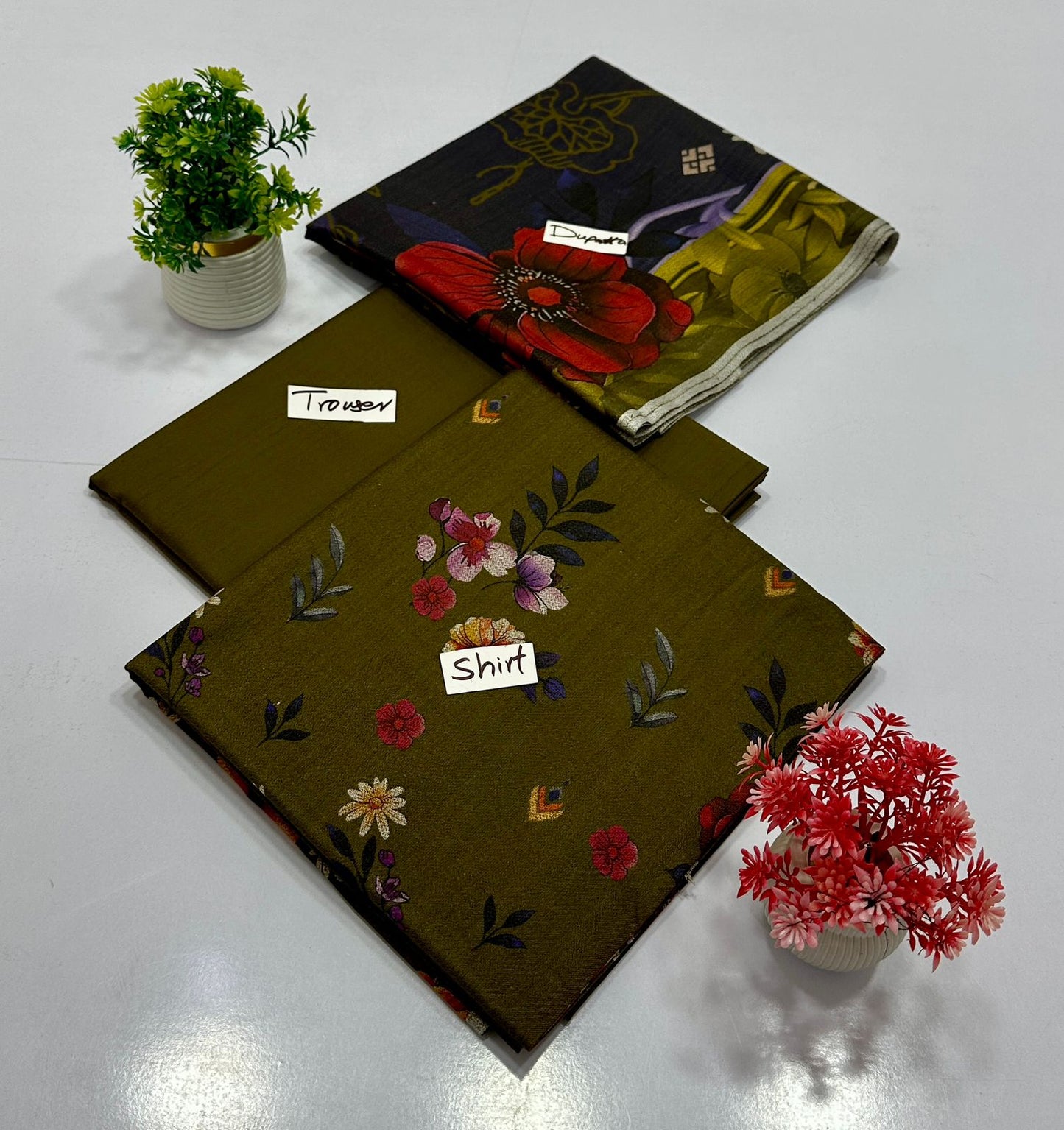 Peach Wool Charcal 3 Pc (4 Suits)B