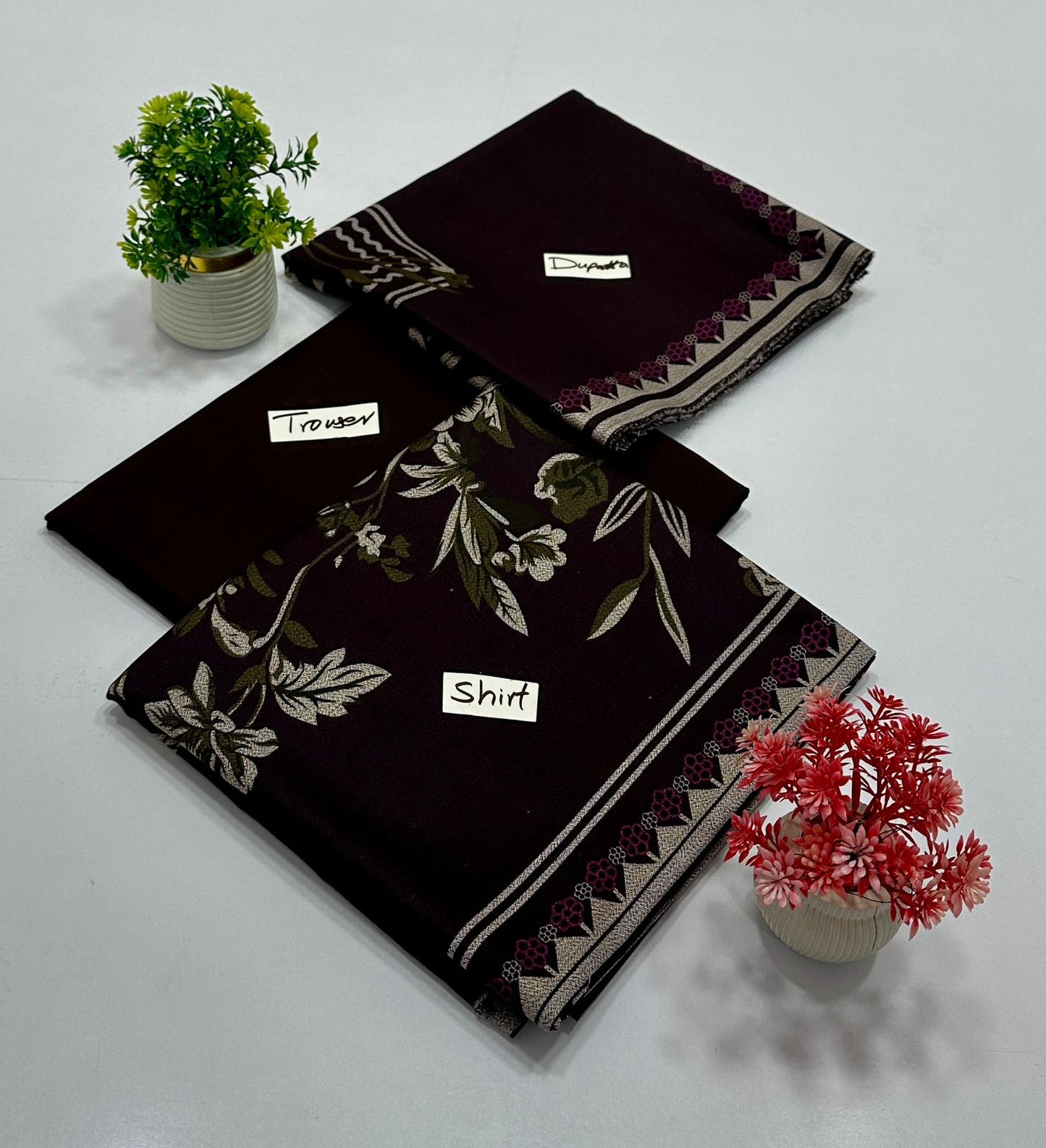 Peach Wool Charcal 3 Pc (4 Suits)B