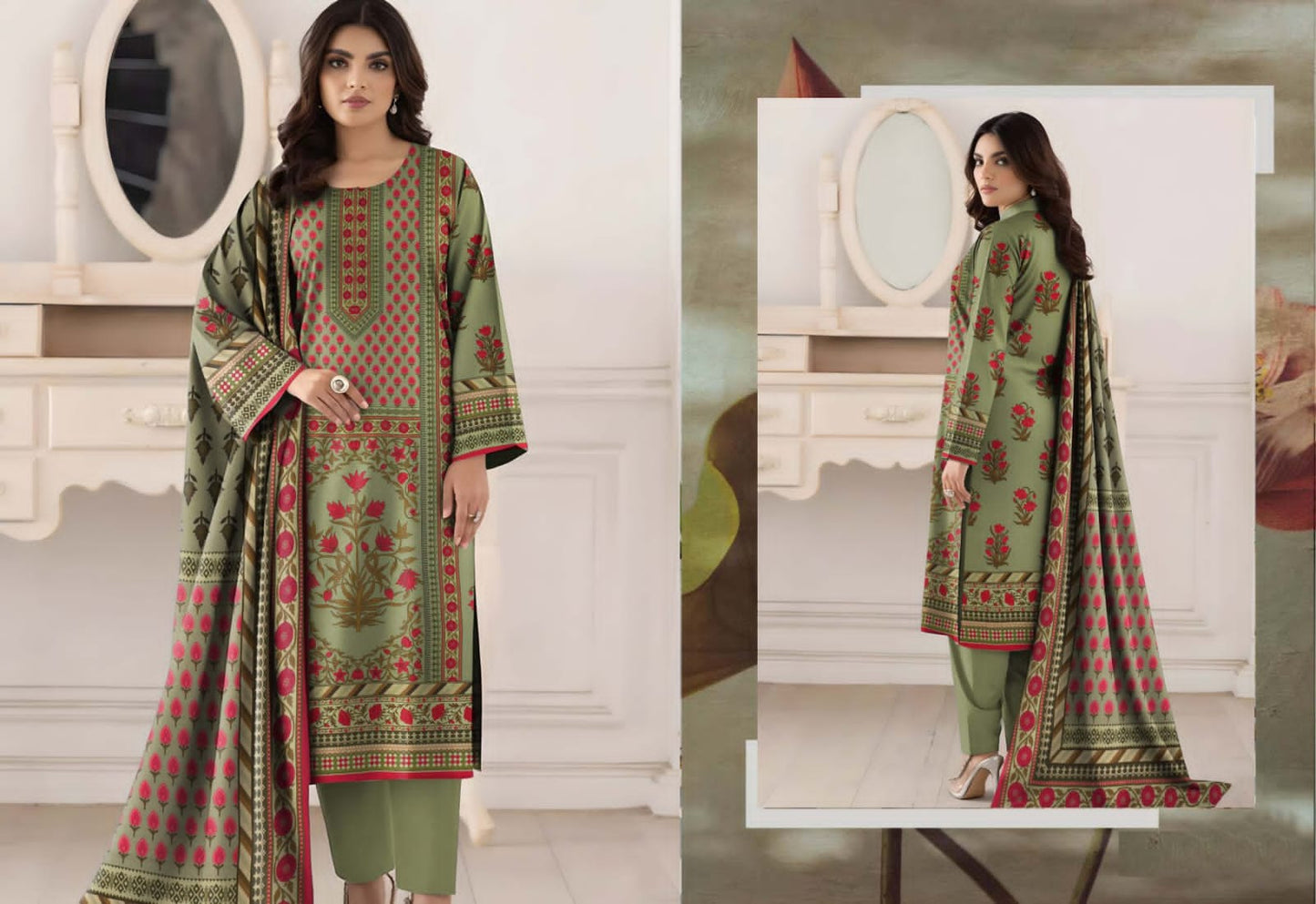 ORIGINAL BRAND BINNOOR FAB DIGITAL GOLD SHAMRAY(10 Suits)