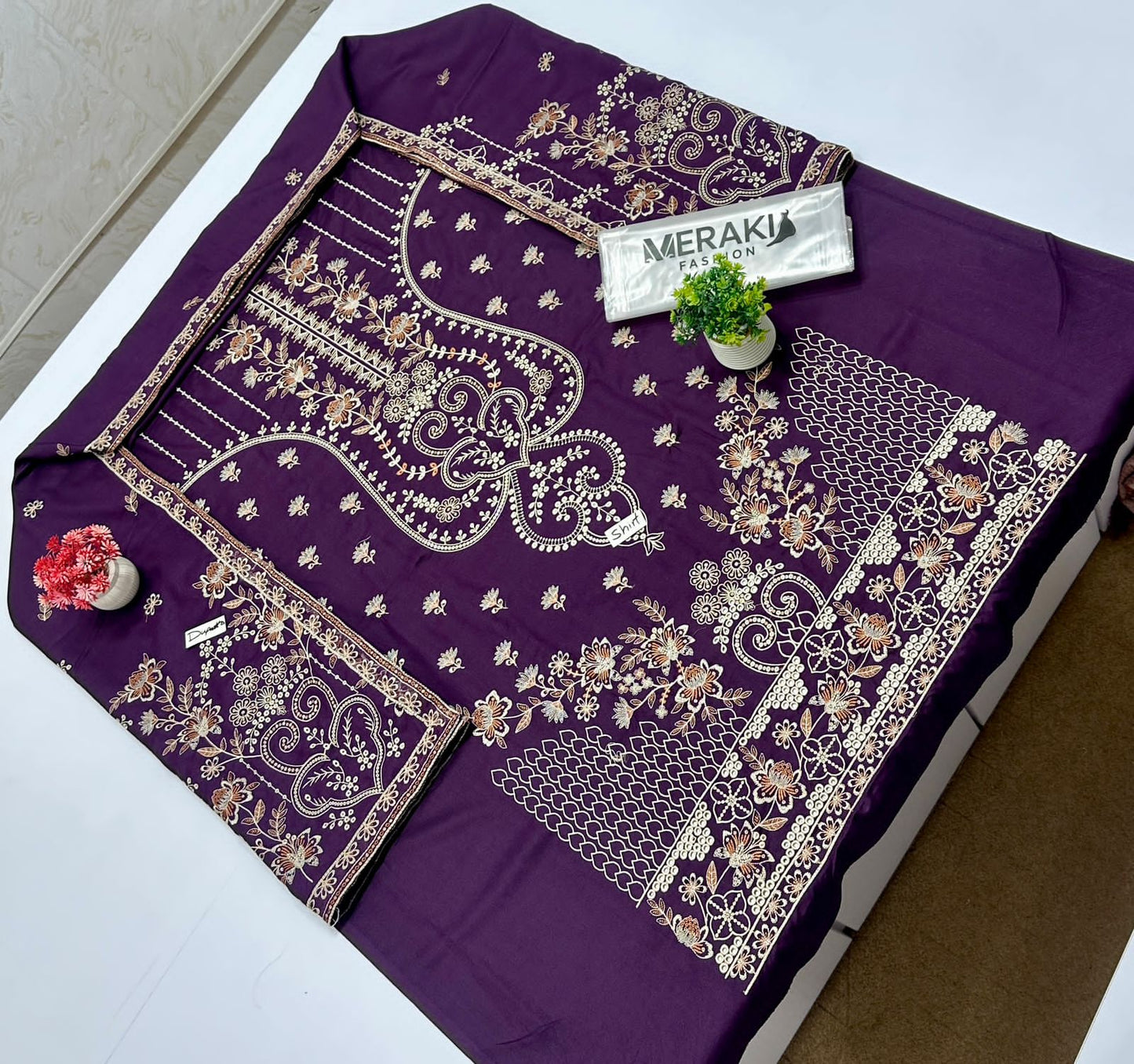 Meraki Fashion Vol 444 Peach Wool Dhanak (8 Suits)