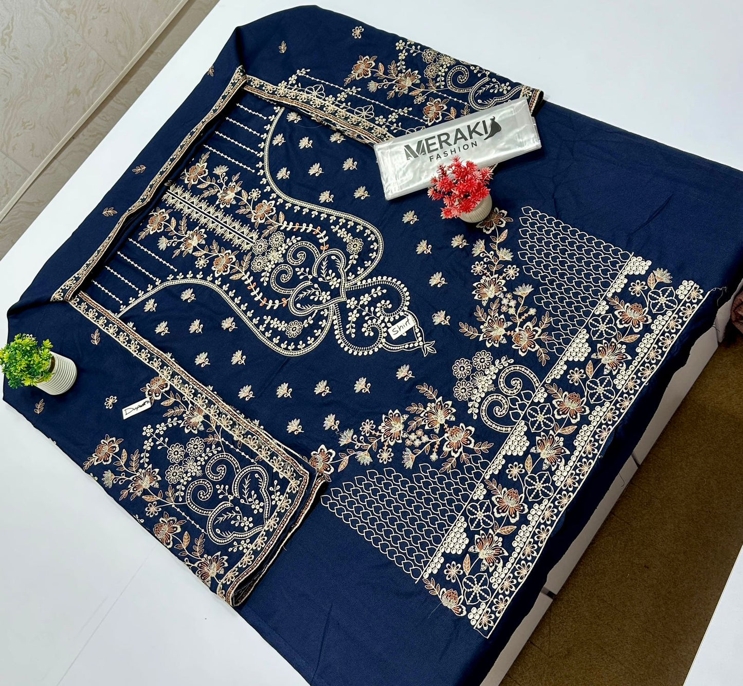 Meraki Fashion Vol 444 Peach Wool Dhanak (8 Suits)