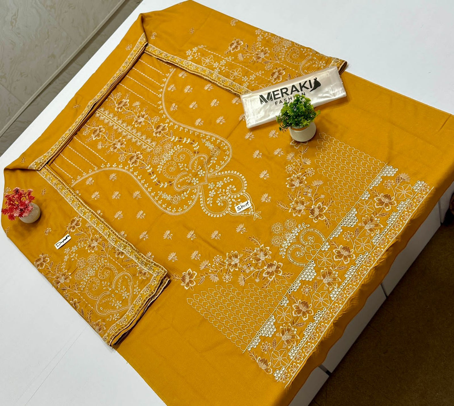 Meraki Fashion Vol 444 Peach Wool Dhanak (8 Suits)