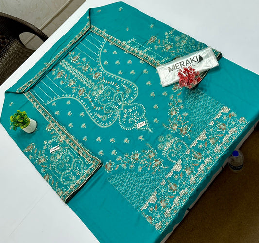 Meraki Fashion Vol 444 Peach Wool Dhanak (8 Suits)