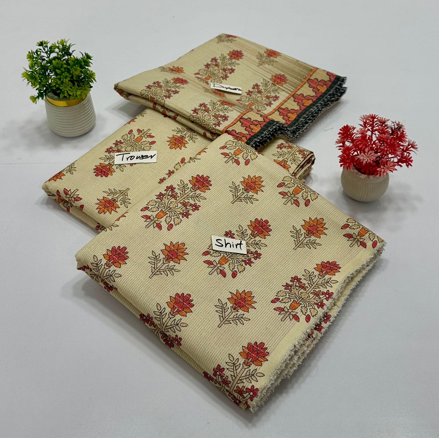 Original Brand Bin Saleen Chamki Peace Peach Dhanak 3Pc ( 5  Suits)A