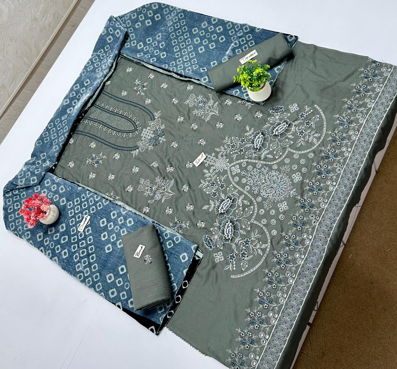 Meraki Fashion Vol 448 Double Head Embroidery ( 8 Suits)