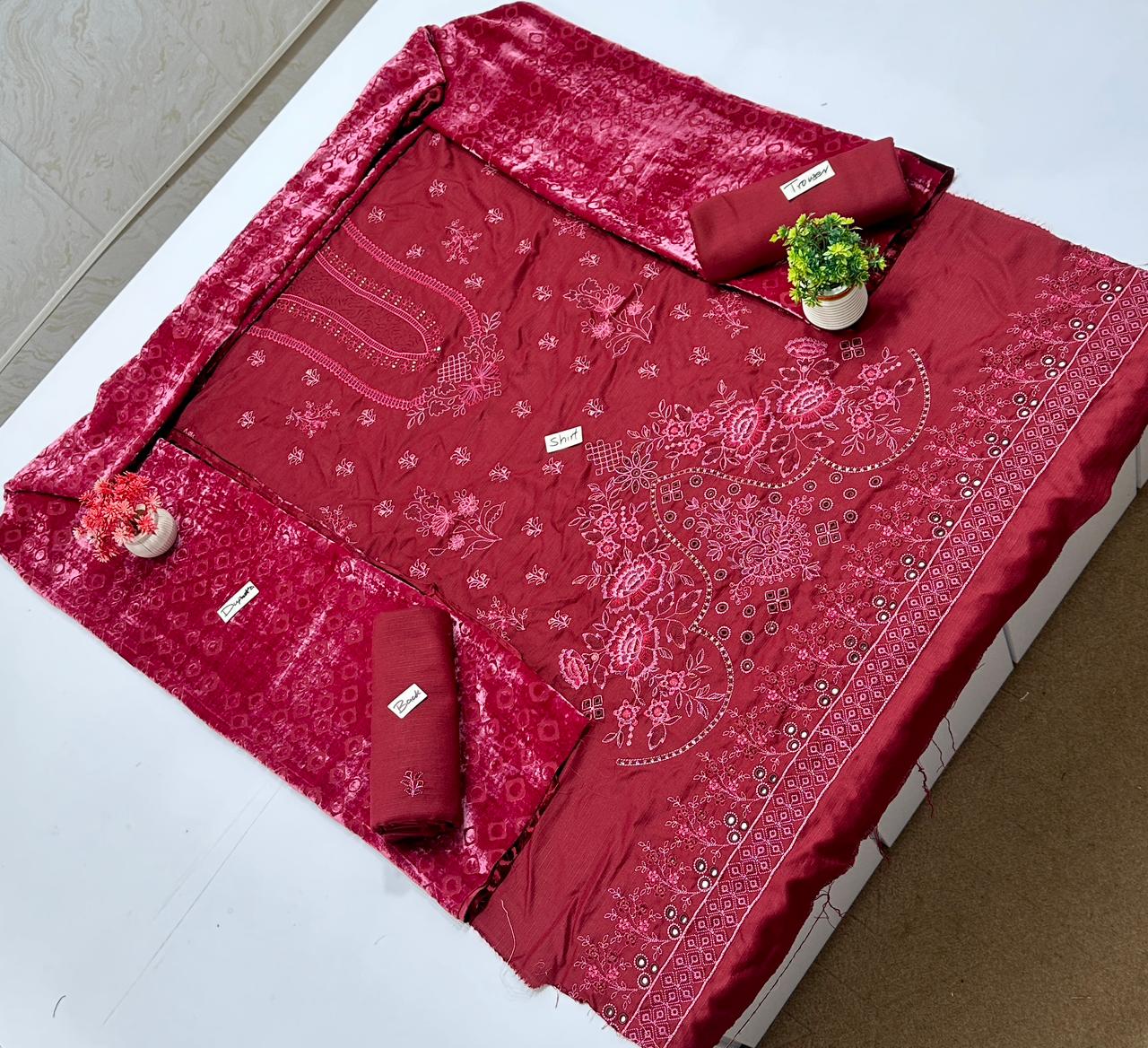 Meraki Fashion Vol 448 Double Head Embroidery ( 8 Suits)