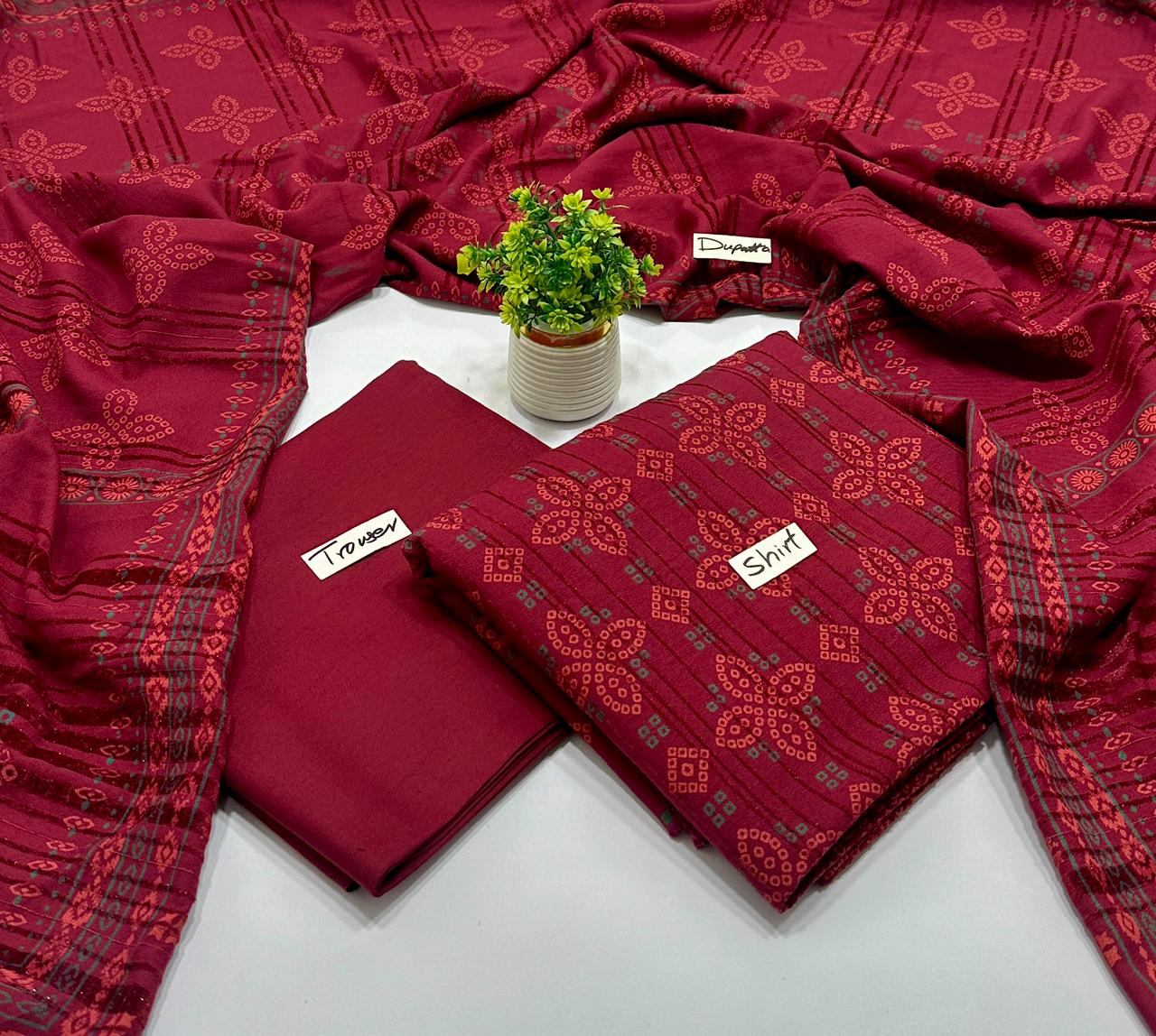 Lakhani Print Chamki 3Pc Valvet Strips  (8 Suits)A