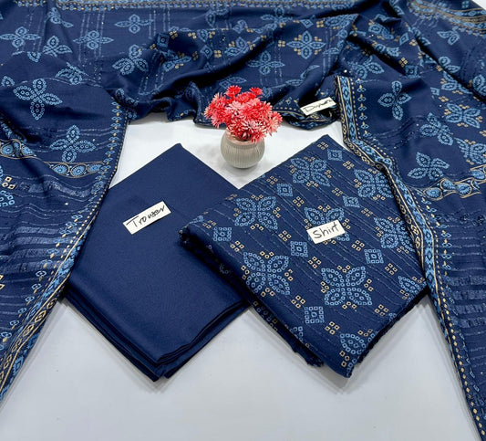 Lakhani Print Chamki 3Pc Valvet Strips  (8 Suits)A