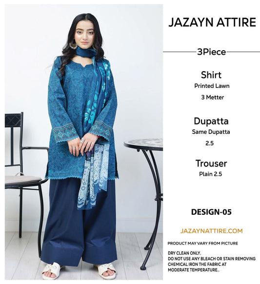Jazayn Attire 3Pc Print Lawn (8 Suits)