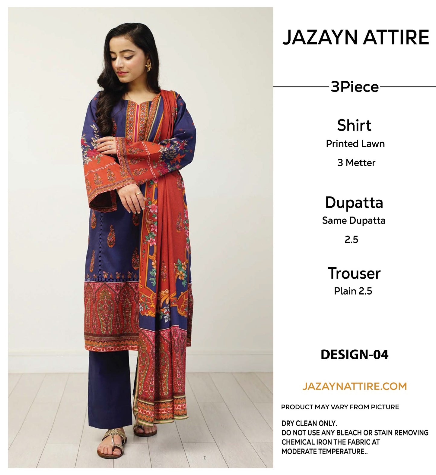 Jazayn Attire 3Pc Print Lawn (8 Suits)